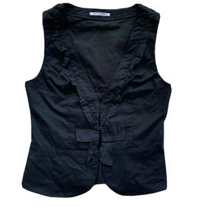 Be Cool Basic Vest Sz Small Fitted Black Career School Casual Womens Juniors